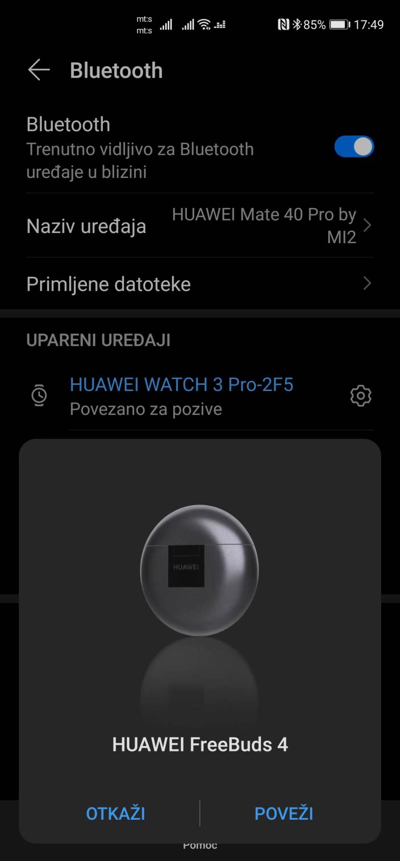 Huawei FreeBuds 4 slušalice aplikacija AI Life