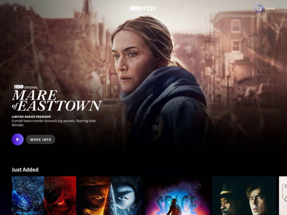 HBO Max Homepage 1