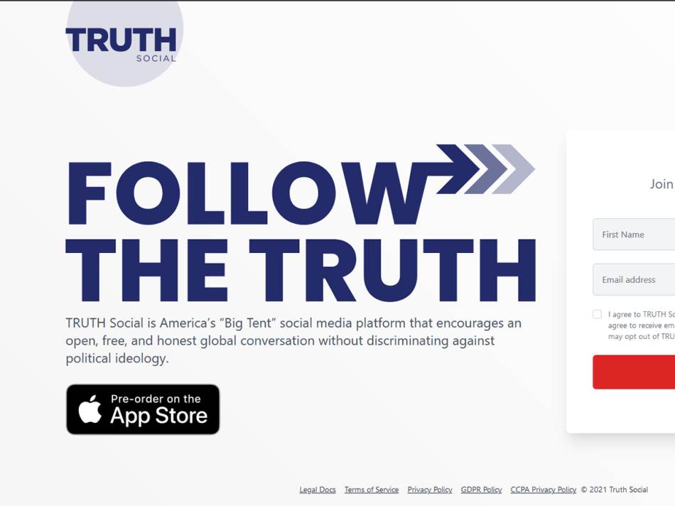 Trampova društvena mreža Truth Social
