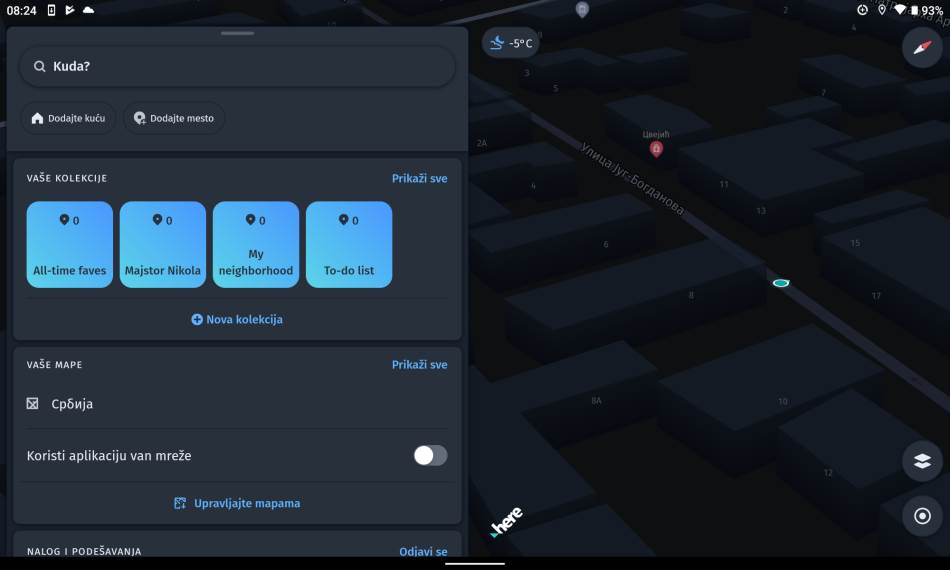 Besplatna navigacija na srpskom HERE WeGo