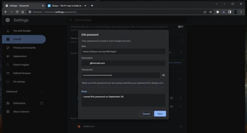 Chrome čuvanje lozinki