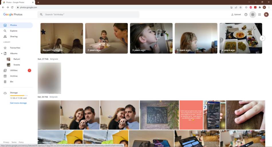 Google Photos u browseru