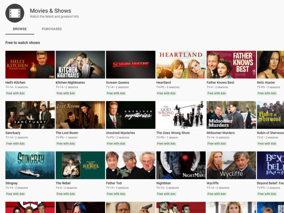 YouTube Movies and Shows