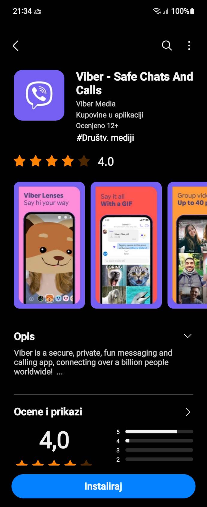 Viber aplikacija u Windows Store i Samsung Store