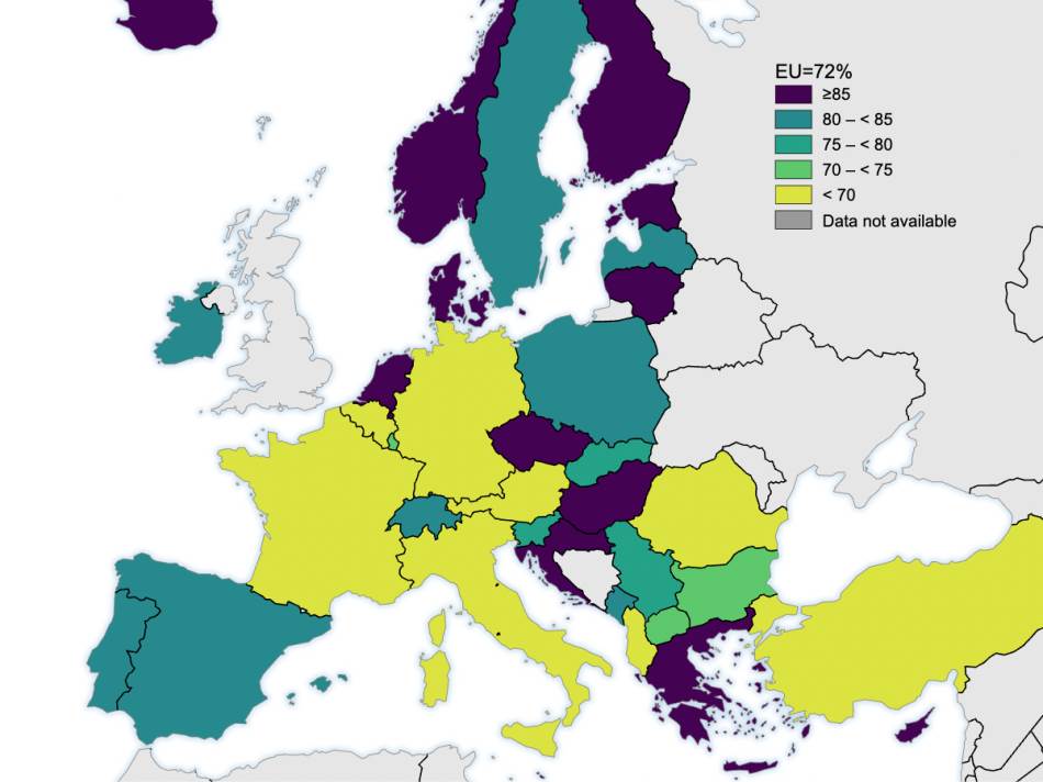 Procenat čitalaca onlajn vesti u Evropi