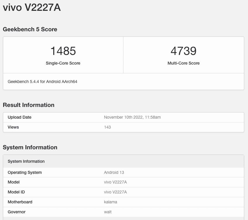 vivo geekbench