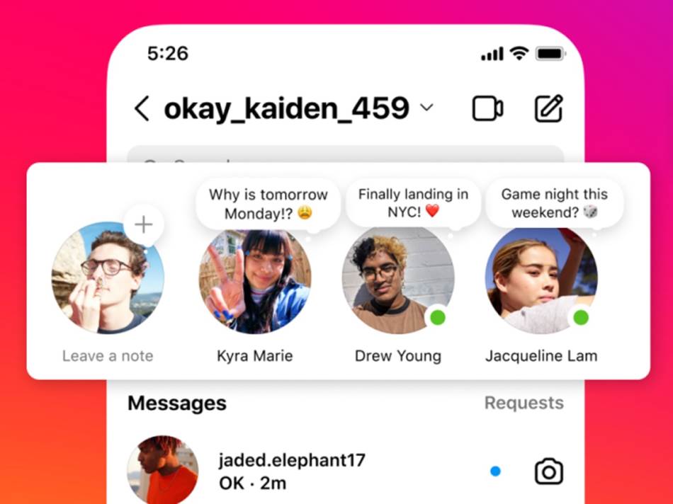 Instagram uveo Notes poruke do 60 karaktera