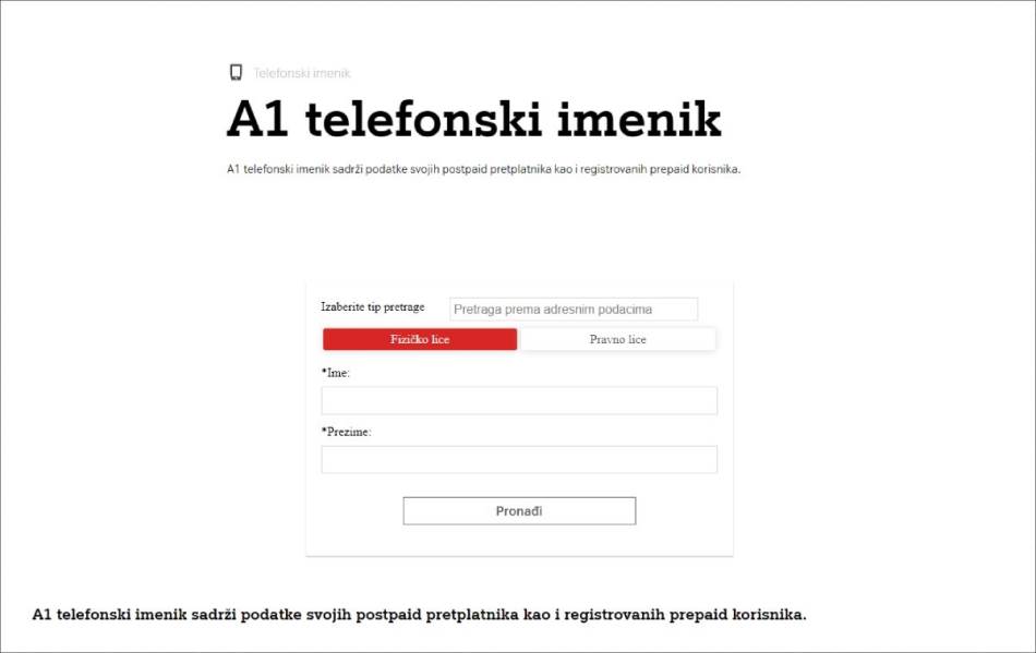 A1 imenik