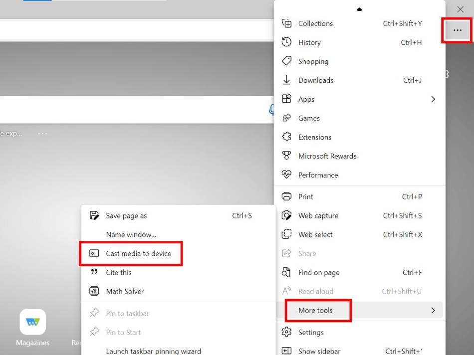 Edge cast media to device