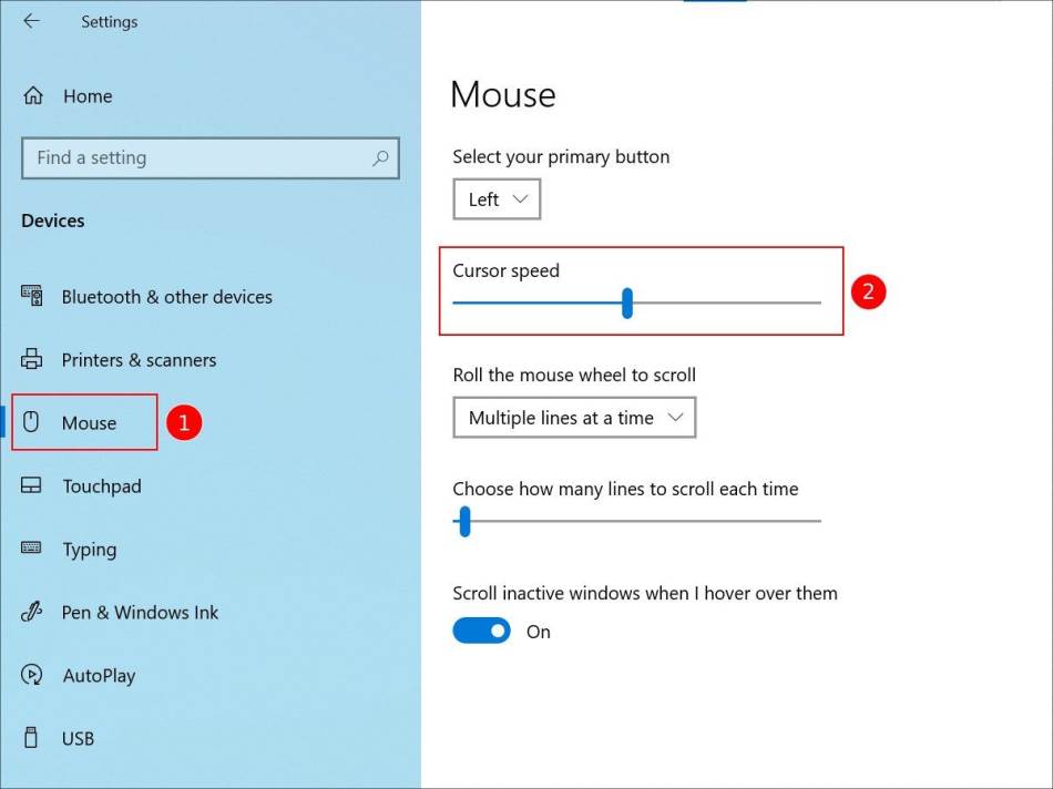 Cursor speed