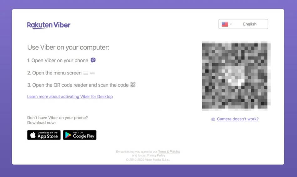 Viber prozor sa QR kodom