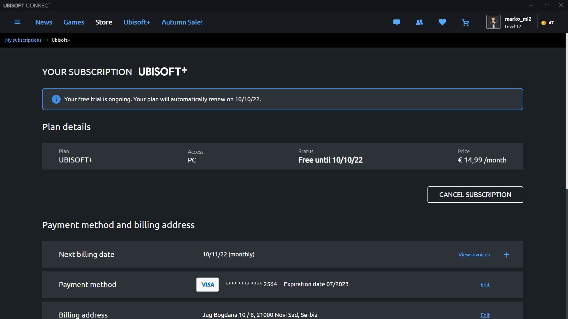 Kako otkazati Ubisoft+ pretplatu