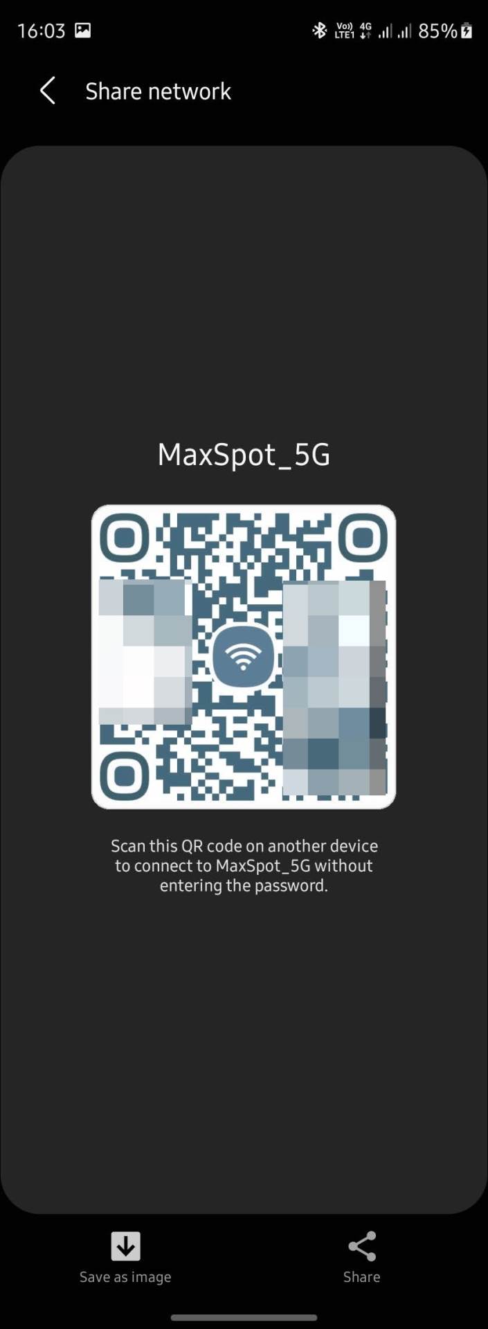 QR kod sa šifrom za mrežu