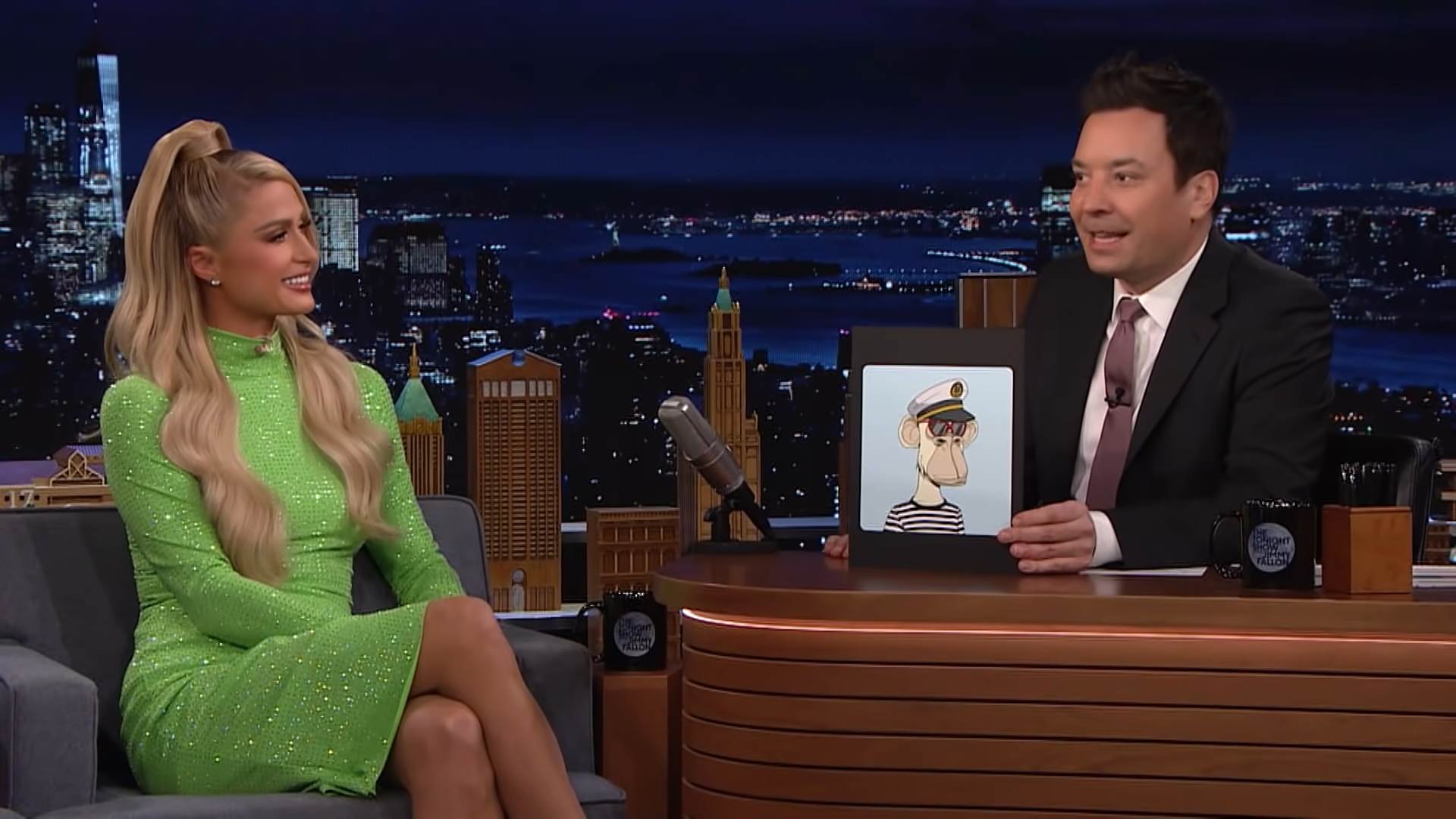 Paris Hilton Surprises Tonight Show Audience Members By Giving Them Their Own NFTs _ Tonight Show 5-20 screenshot.png